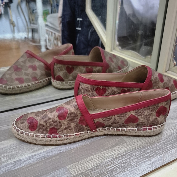 Coach Women's Red and Brown Espadrilles - Picture 6 of 11